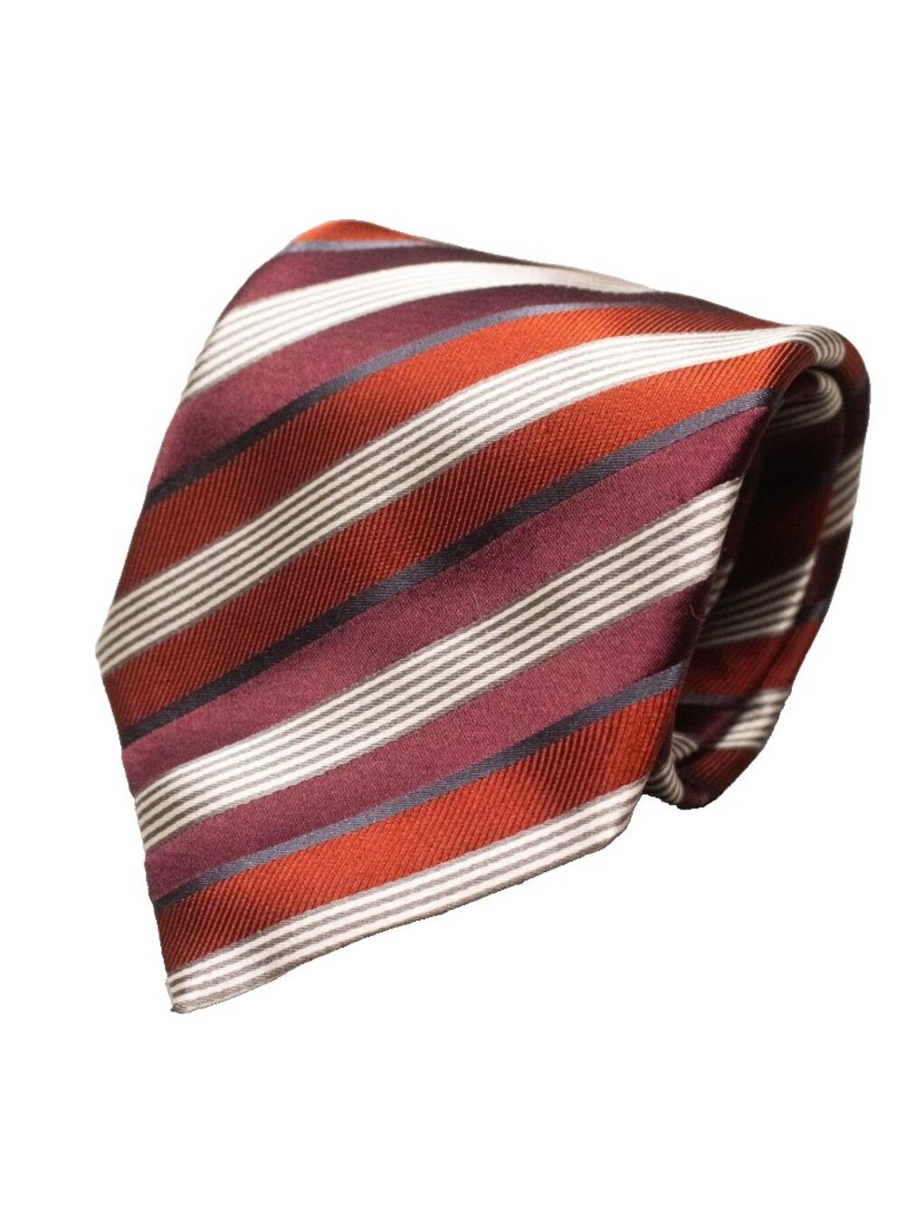 Canali Tie 100% Silk Made in Italy Red Striped Satin Repp Mens 3.5"